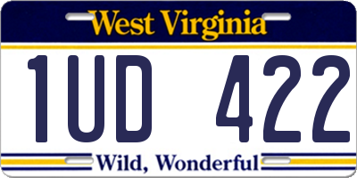WV license plate 1UD422