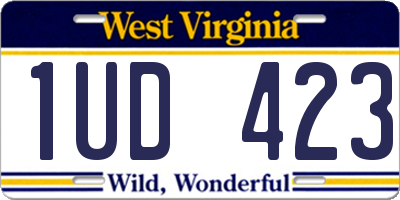 WV license plate 1UD423