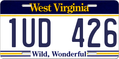 WV license plate 1UD426