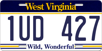 WV license plate 1UD427