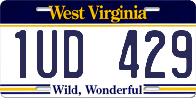 WV license plate 1UD429