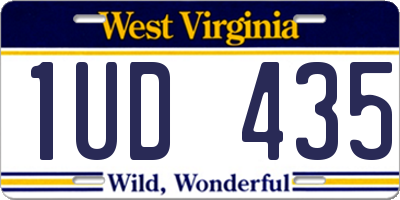 WV license plate 1UD435