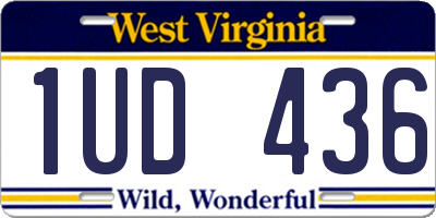 WV license plate 1UD436