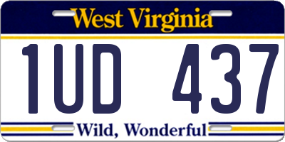 WV license plate 1UD437