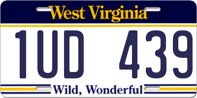 WV license plate 1UD439