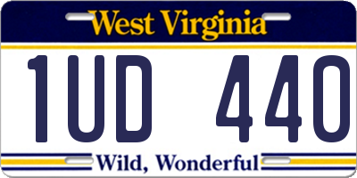 WV license plate 1UD440