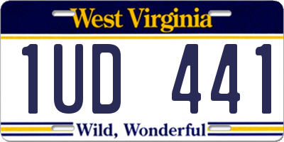 WV license plate 1UD441