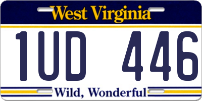 WV license plate 1UD446
