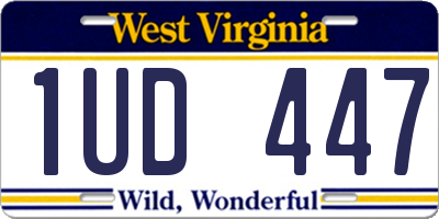 WV license plate 1UD447