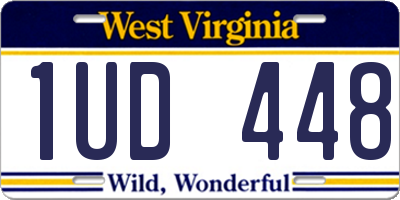 WV license plate 1UD448