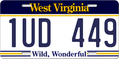 WV license plate 1UD449