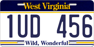 WV license plate 1UD456