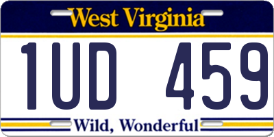 WV license plate 1UD459