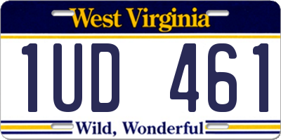 WV license plate 1UD461