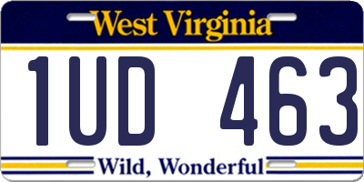 WV license plate 1UD463
