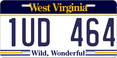 WV license plate 1UD464