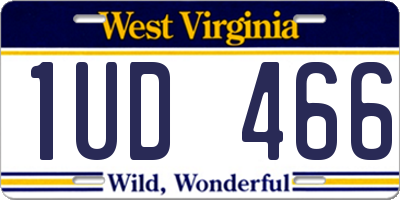 WV license plate 1UD466