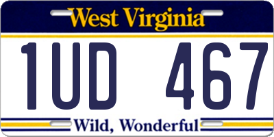 WV license plate 1UD467