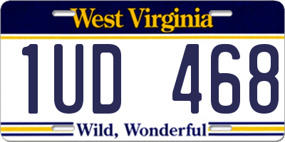 WV license plate 1UD468