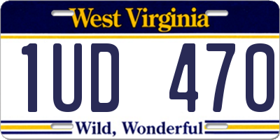 WV license plate 1UD470