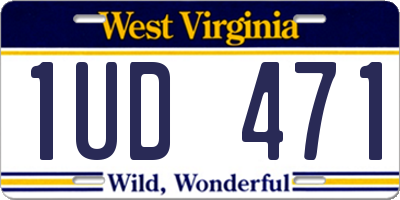 WV license plate 1UD471