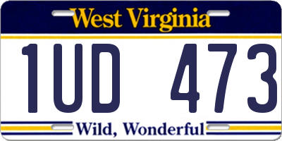 WV license plate 1UD473
