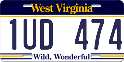WV license plate 1UD474