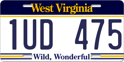 WV license plate 1UD475