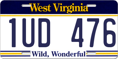 WV license plate 1UD476