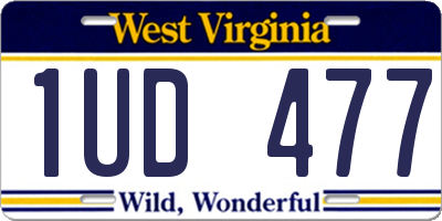 WV license plate 1UD477