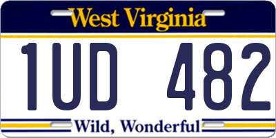WV license plate 1UD482