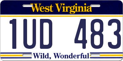 WV license plate 1UD483