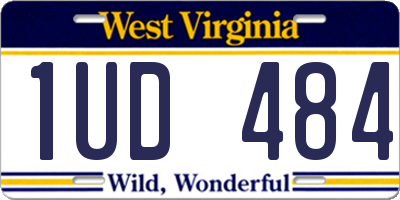 WV license plate 1UD484