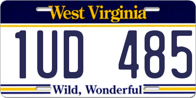 WV license plate 1UD485
