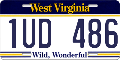 WV license plate 1UD486