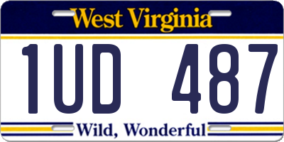 WV license plate 1UD487