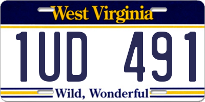 WV license plate 1UD491