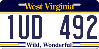 WV license plate 1UD492