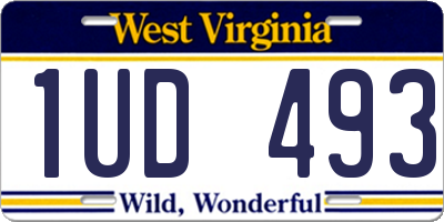 WV license plate 1UD493