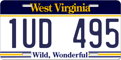WV license plate 1UD495