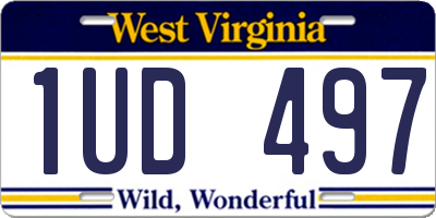 WV license plate 1UD497
