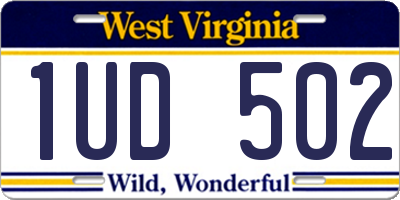 WV license plate 1UD502