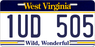 WV license plate 1UD505