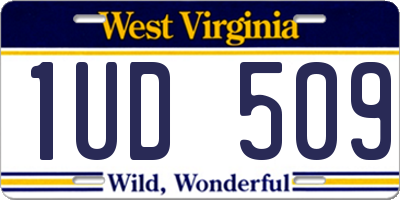 WV license plate 1UD509