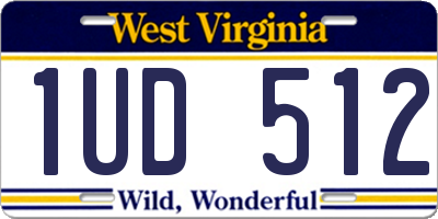 WV license plate 1UD512