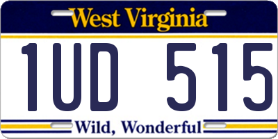 WV license plate 1UD515