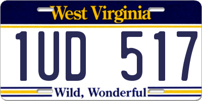 WV license plate 1UD517