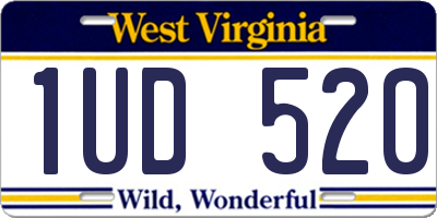WV license plate 1UD520