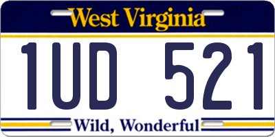 WV license plate 1UD521