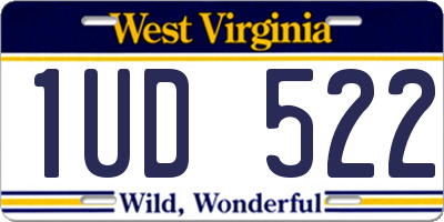 WV license plate 1UD522